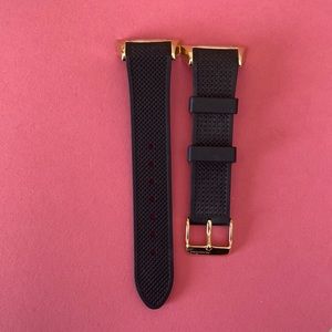 Pandora Imagine Grand black rubber watch band with gold hardware